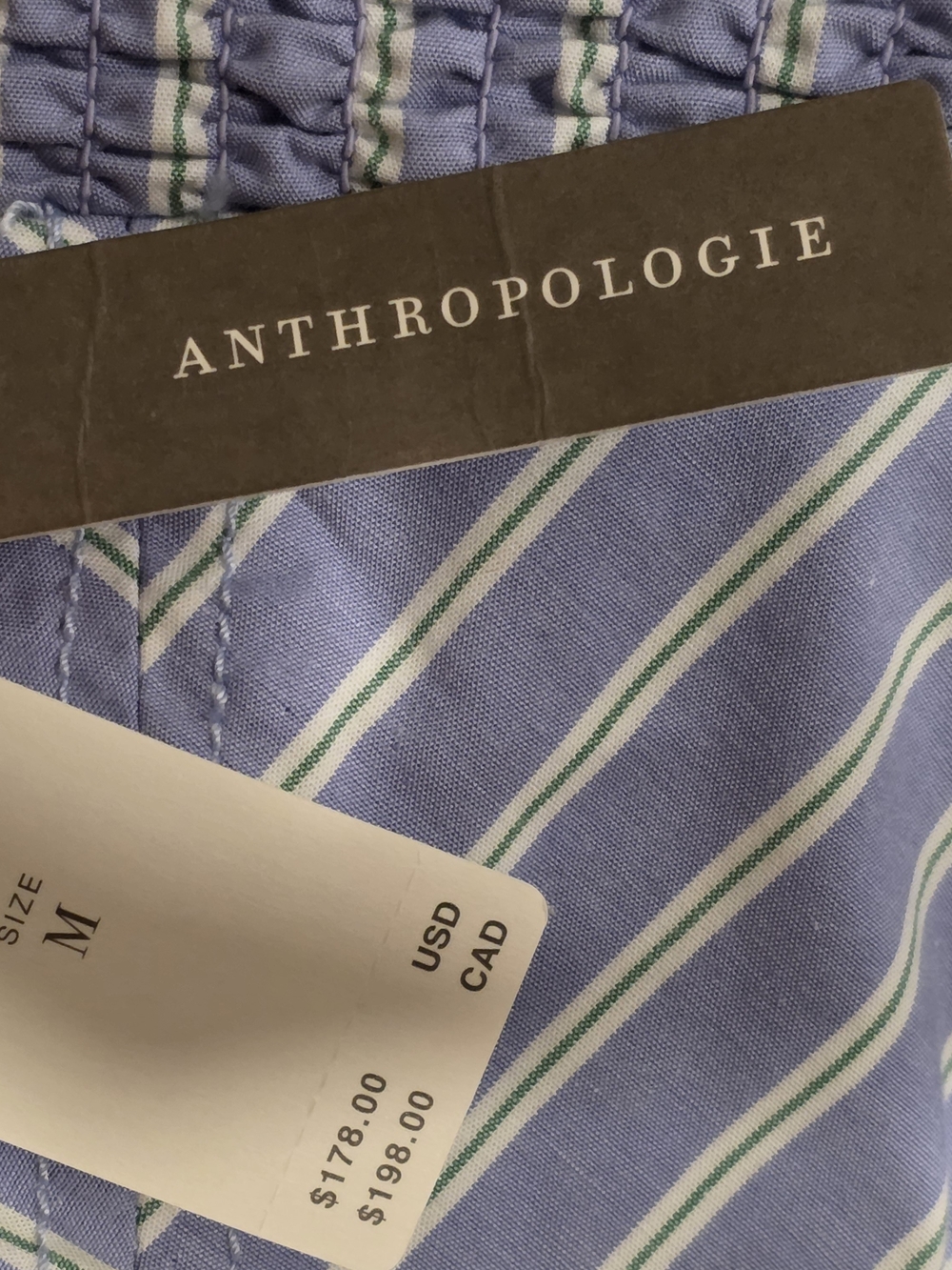Anthropologie Blue Striped Dress